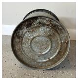 Vintage Galvanized Metal Canister with Lid and Handle