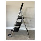 Folding 3-Step Ladder with Wheels 48 Inch Height