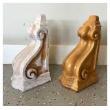 Pair of Decorative Wood Corbels 14 Inch Architectural Brackets