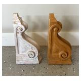 Pair of Decorative Wood Corbels 14 Inch Architectural Brackets