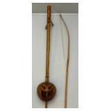 Vintage Thailand Ethnic Handmade Coconut Shell String Fiddle Instrument