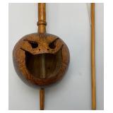 Vintage Thailand Ethnic Handmade Coconut Shell String Fiddle Instrument