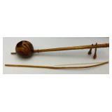 Vintage Thailand Ethnic Handmade Coconut Shell String Fiddle Instrument