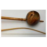Vintage Thailand Ethnic Handmade Coconut Shell String Fiddle Instrument