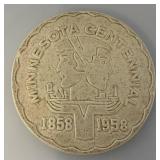 RED WING Minnesota Centennial Plaque 1858-1958 6 3/4" (Small Chips Present)