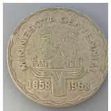RED WING Minnesota Centennial Plaque 1858-1958 6 3/4" (Small Chips Present)
