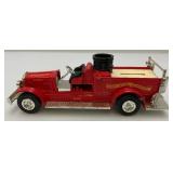 Two John Deere Company Die-Cast Fire Trucks (One Missing Pieces)
