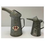Two Vintage Galvanized Oil Cans Including HUFFY
