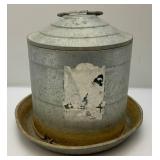 Vintage Galvanized Chicken Feeder