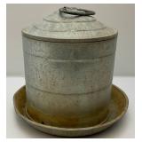 Vintage Galvanized Chicken Feeder