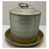 Vintage Galvanized Chicken Feeder