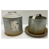 Vintage Galvanized Chicken Feeder