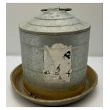 Vintage Galvanized Chicken Feeder