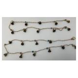 Vintage Strand Of Miniature Brass Hanging Door Bells 82" Long