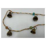 Vintage Strand Of Miniature Brass Hanging Door Bells 82" Long