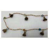 Vintage Strand Of Miniature Brass Hanging Door Bells 82" Long