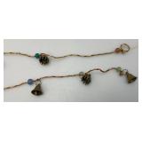 Vintage Strand Of Miniature Brass Hanging Door Bells 82" Long