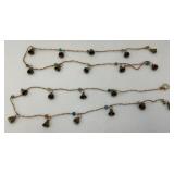 Vintage Strand Of Miniature Brass Hanging Door Bells 82" Long