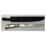 Vintage Stainless Steel GLADDING KING Fillet Knife Number 7-900-007 9" Blade With Sheath