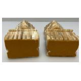 Vintage Mexican Onyx Aztec Figure Book Ends 7 1/4"