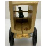 Vintage Heavy Cast Metal Milk Wagon With Horse 6" x 11"