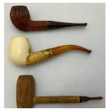 Vintage Wooden Pipe Stand With Tobacco Jar & Pipes
