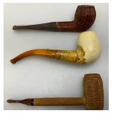Vintage Wooden Pipe Stand With Tobacco Jar & Pipes