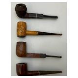 Vintage Wooden Pipe Stand With Tobacco Jar & Pipes