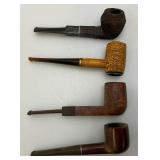 Vintage Wooden Pipe Stand With Tobacco Jar & Pipes