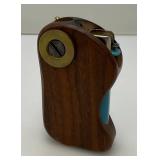 Rare Vintage Wooden Cigarette Lighter Holder And Consealed Ashtray