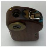 Rare Vintage Wooden Cigarette Lighter Holder And Consealed Ashtray