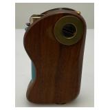 Rare Vintage Wooden Cigarette Lighter Holder And Consealed Ashtray