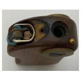 Rare Vintage Wooden Cigarette Lighter Holder And Consealed Ashtray
