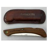 Vintage Chicago Cutlery Boundeary Waters Fillet Knife With Leather Sheath 5"