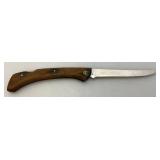 Vintage Chicago Cutlery Boundeary Waters Fillet Knife With Leather Sheath 5"