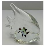 Unique Glass Fish Shaped Paperwieght 4" x 4"