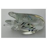 Unique Glass Fish Shaped Paperwieght 4" x 4"