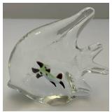 Unique Glass Fish Shaped Paperwieght 4" x 4"