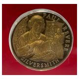 Misc. Collectible 1972 Paul Revere Silversmith, Wittnauer Collectors Society Encapsulated,  Collectors Medallions And More