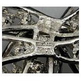 Kenneth Jay Lane Black And Clear Bow Pin Brooch In Velvet Box 2 3/4" x 2 3/4"