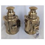 Pair of Adlake Brass Railroad Lanterns