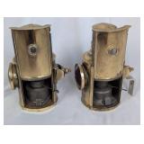 Pair of Adlake Brass Railroad Lanterns