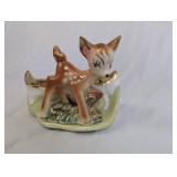 Shawnee Pottery Deer Planter with 23K Gold Accents