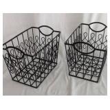 Pair of Black Wire Storage Baskets