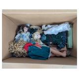 Collection of Vintage Porcelain and Cloth Dolls