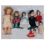 Collection of Vintage Porcelain and Cloth Dolls
