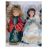 Collection of Vintage Porcelain and Cloth Dolls