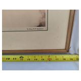 Boeing B-29 Superfortress Framed Print and Hand Painted Japanese Plates