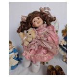 Collection of Porcelain Dolls with Accessories