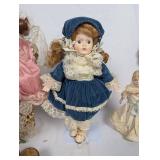Collection of Porcelain Dolls with Accessories
